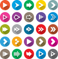 Arrow Icon Set - Circular Buttons vector image