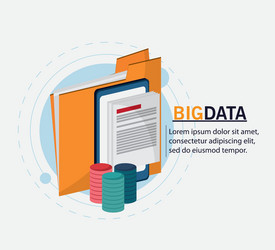 big data center base and web hosting icon set vector image