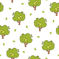 deciduous tree seamless pattern forest flora vector image