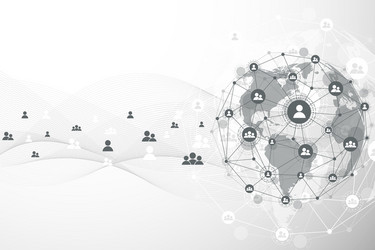 global network connection background cyber vector image