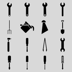 instruments and tools icon set vector image