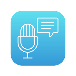 microphone with speech square line icon vector