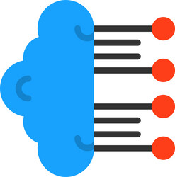 neuromorphic computing flat style icon design vector image