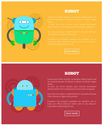 Robot collection of webs vector