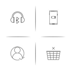 user interface simple linear icons set outlined vector image