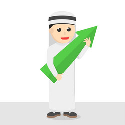 Businessman arabian hold bar chart collapse Vector Image
