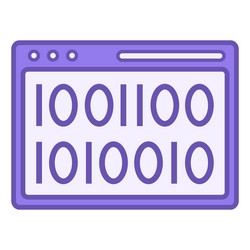 colored binary code icon computer vector image
