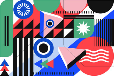 flat abstract background with geometric shapes vector image