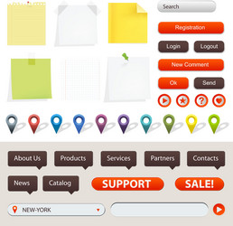 GPS Navigation UI Elements vector image