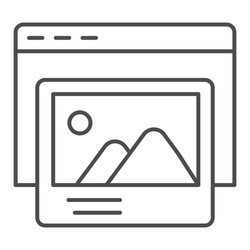 landing page thin line icon website with image vector image