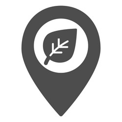map pointer with leaf solid icon sprout location vector image