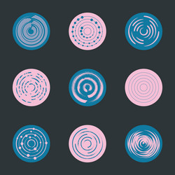 various abstract circle design element set vector image