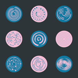 various abstract circle design element set vector