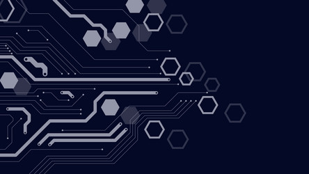 circuit board technology with hexagonal shapes vector image