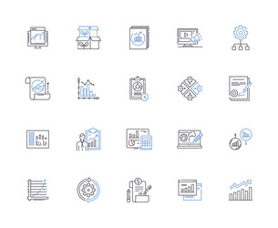 database outline icons collection dbms vector image