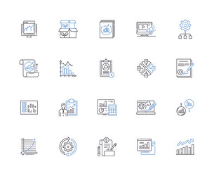 database outline icons collection dbms vector