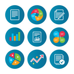 document icons file with chart and checkbox vector image