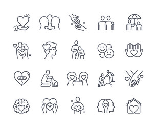 Empathy icon set Royalty Free Vector Image - VectorStock