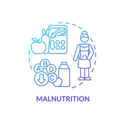 Malnutrition blue gradient concept icon vector