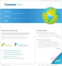 Modern Website Template with Globe vector image