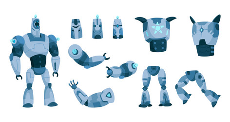 robot constructor parts and sprites specifically vector image