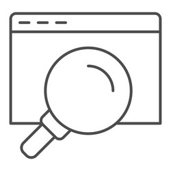 search window page thin line icon web browser vector image