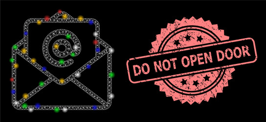 textured do not open door seal and network e vector image