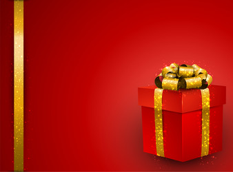 Red gift box background Royalty Free Vector Image