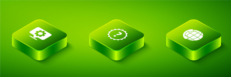 set isometric question mark telephone 24 hours vector image