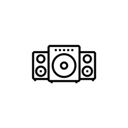 speaker icon computer component outline vector image