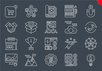 Thin line icons set search engine optimization vector