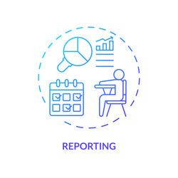 Thin line simple gradient reporting icon concept vector