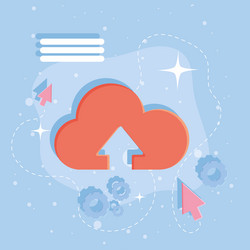 cloud computing with cursor vector image
