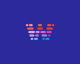 Dynamic W Code Logo - Abstract vector image