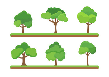 Flat tree icon trees forest simple Royalty Free Vector Image