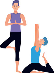 Men yoga poses vector