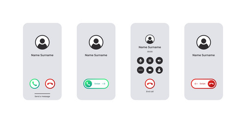 mockup incoming call mobile phone screen vector