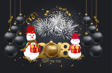 new year 2018 background with christmas confetti Vector Image