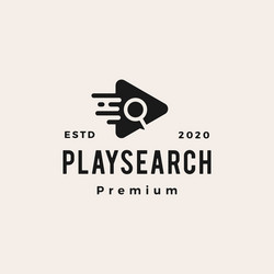 play search hipster vintage logo icon vector