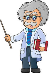 scientist with pointer theme image 1 vector image