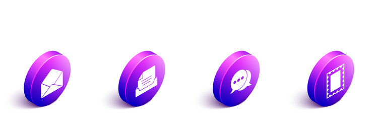set isometric envelope drawer with document vector image