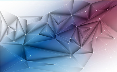 3d geometric polygon with molecule structure vector image