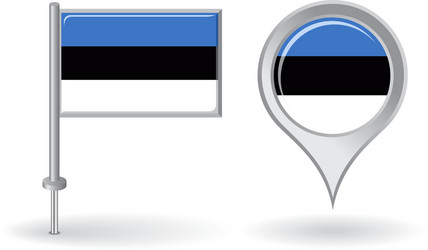 Estonian Flag Pin & Map Pointer vector image