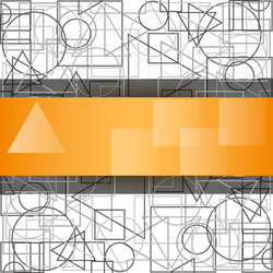 Orange geometric tech background with glossy Vector Image