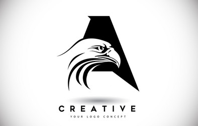 Letter d eagle logo with creative eagle head Vector Image