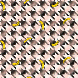 seamless pattern with houndstooth and banana vector image