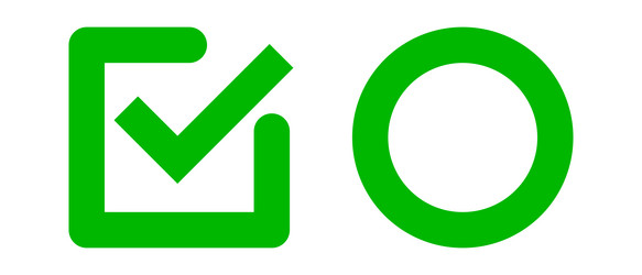 a set of checkbox and circle icons correct vector image