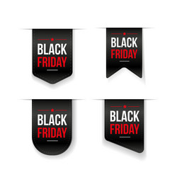 black friday ribbon tag set vector