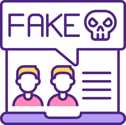 fake dater profile on website rgb color icon vector