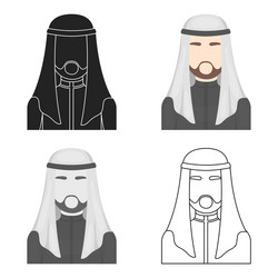 Sheikh icon in flat style isolated on white Vector Image